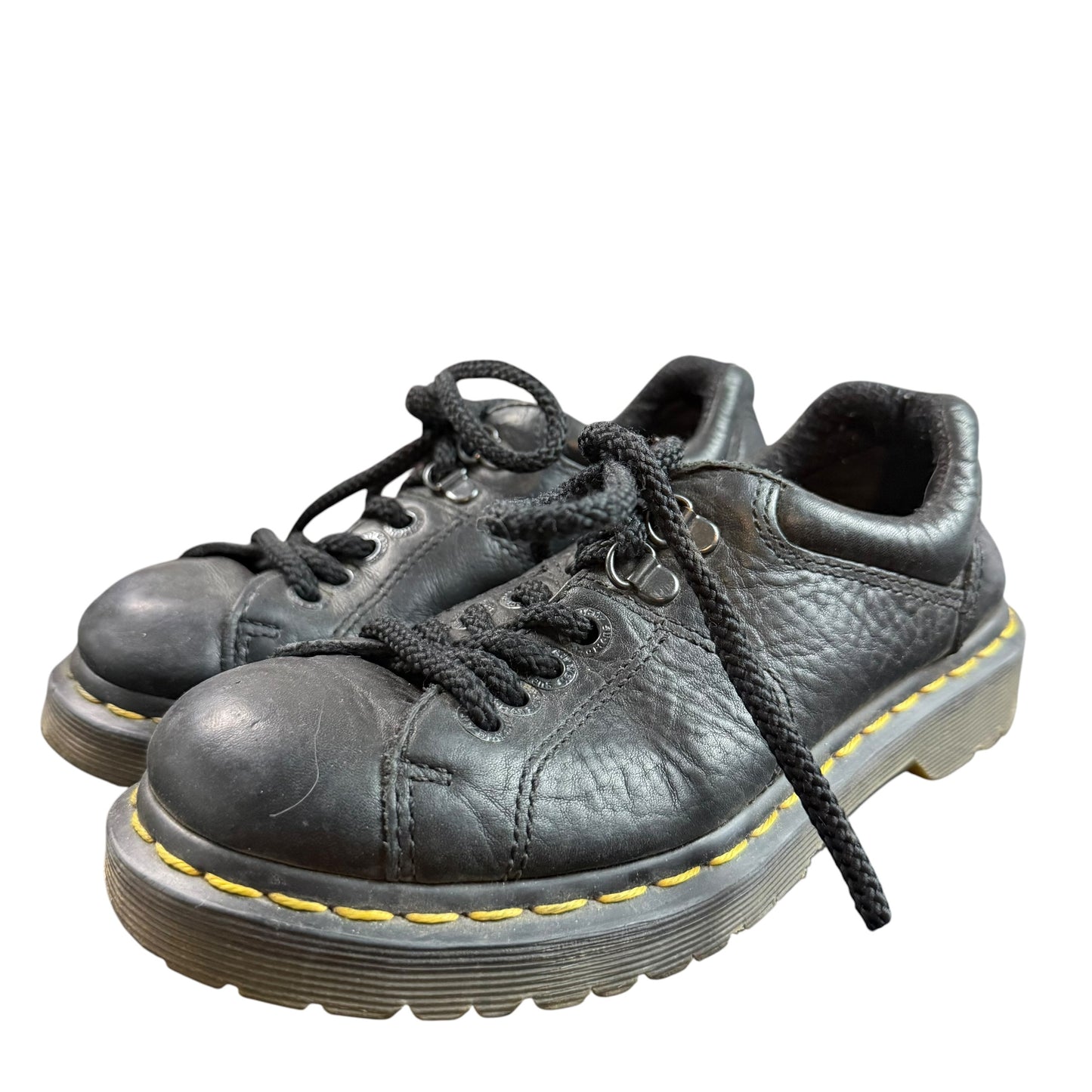 DR MARTENS BLACK LEATHER CHUNKY OXFORD SHOES 100 SZ 6