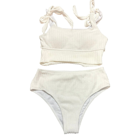 SHEIN WHITE 2 PC BIKINI SWIMSUIT NWOT 27 MEDIUM