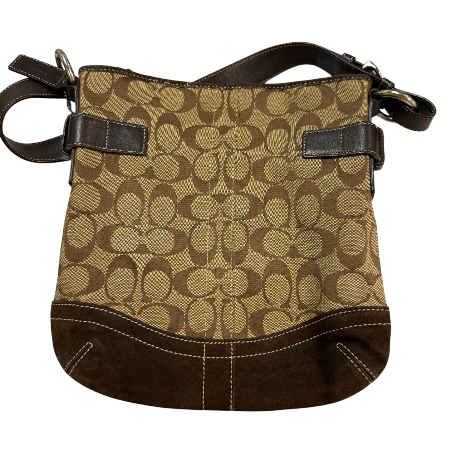 COACH VINTAGE SOHO LOGO BROWN SUEDE SHOULDER BAG 261 OS