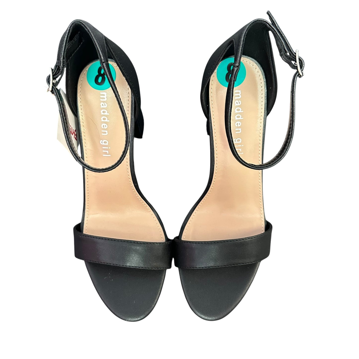 MADDEN GIRL BLACK BLOCK HEEL ANKLE STRAP NWT 239 SZ 8