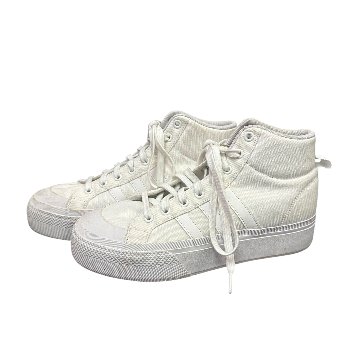 ADIDAS WOMENS BRAVADA 2.5 MID PLATFORM SNEAKERS 143 SZ 8.5