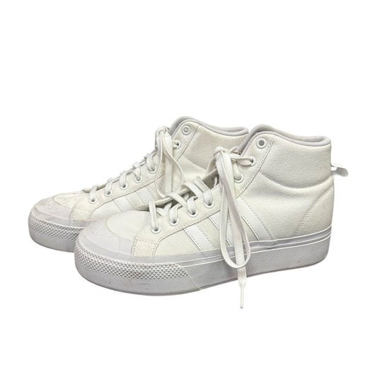 ADIDAS WOMENS BRAVADA 2.5 MID PLATFORM SNEAKERS 143 SZ 8.5