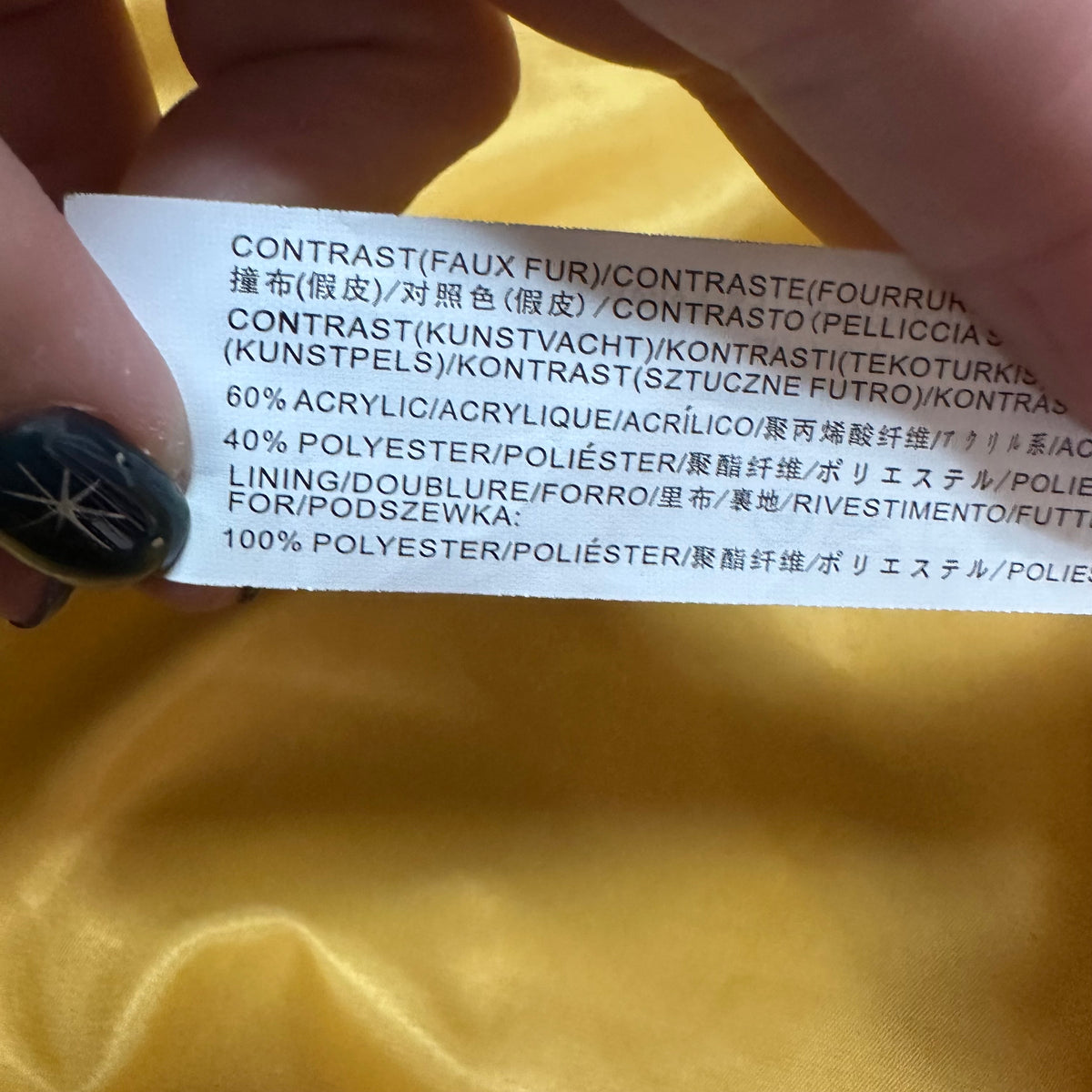 JOA MUSTARD YELLOW FAUX FUR JACKET 100 MEDIUM