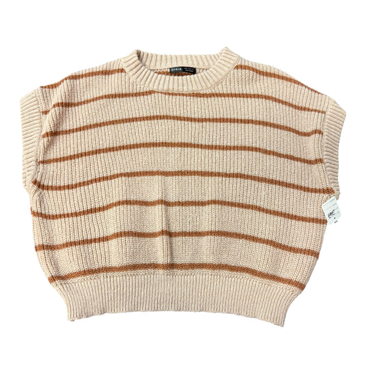 SHEIN TAN BROWN STRIPED KNIT VEST 263 SMALL