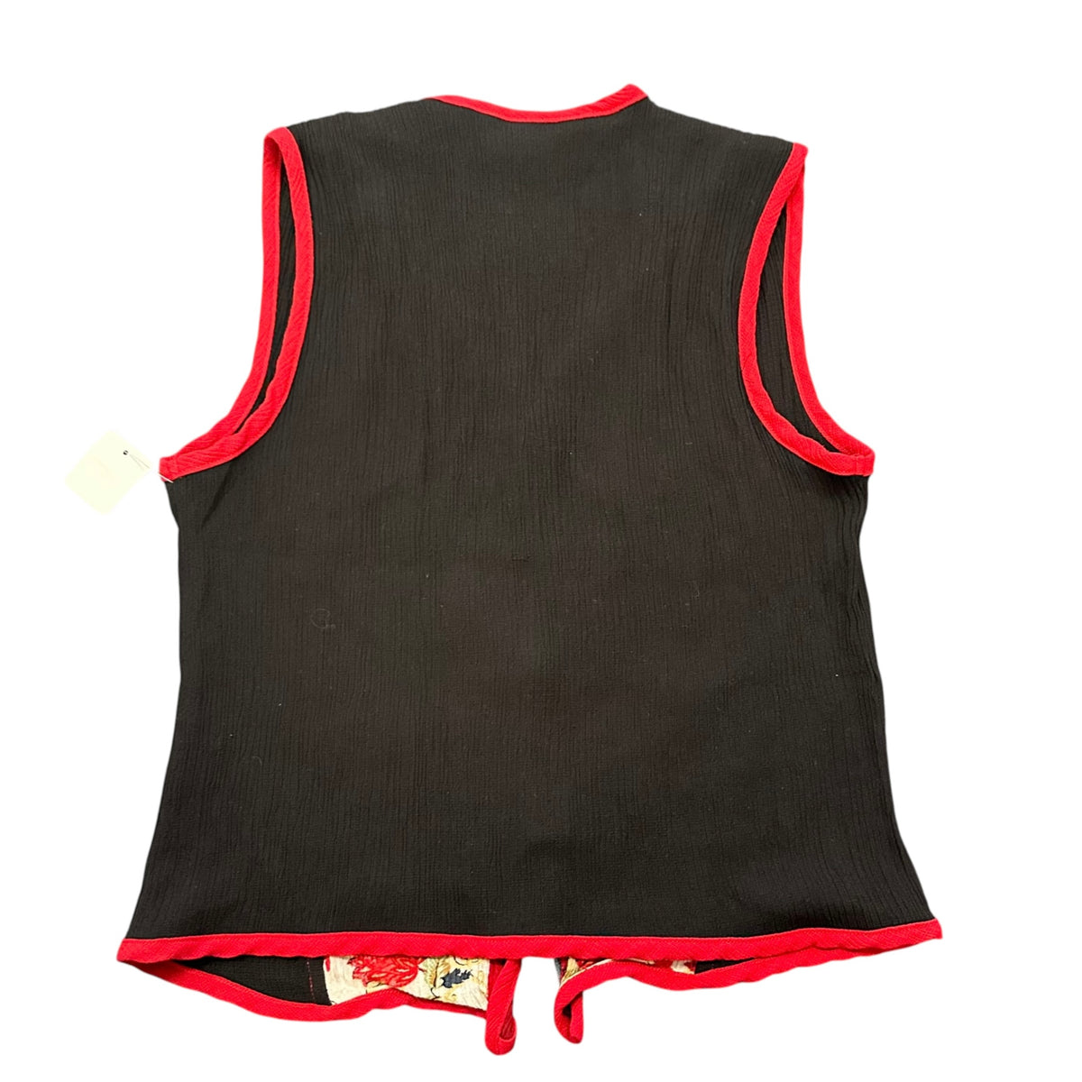 KORET VINTAGE 90S BLACK BEIGE RED VEST TURQUOISE DETAILING 274 MEDIUM