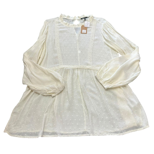 STACCATO BEIGE BOHO SWISS DOT BLOUSE NWT 100 LARGE