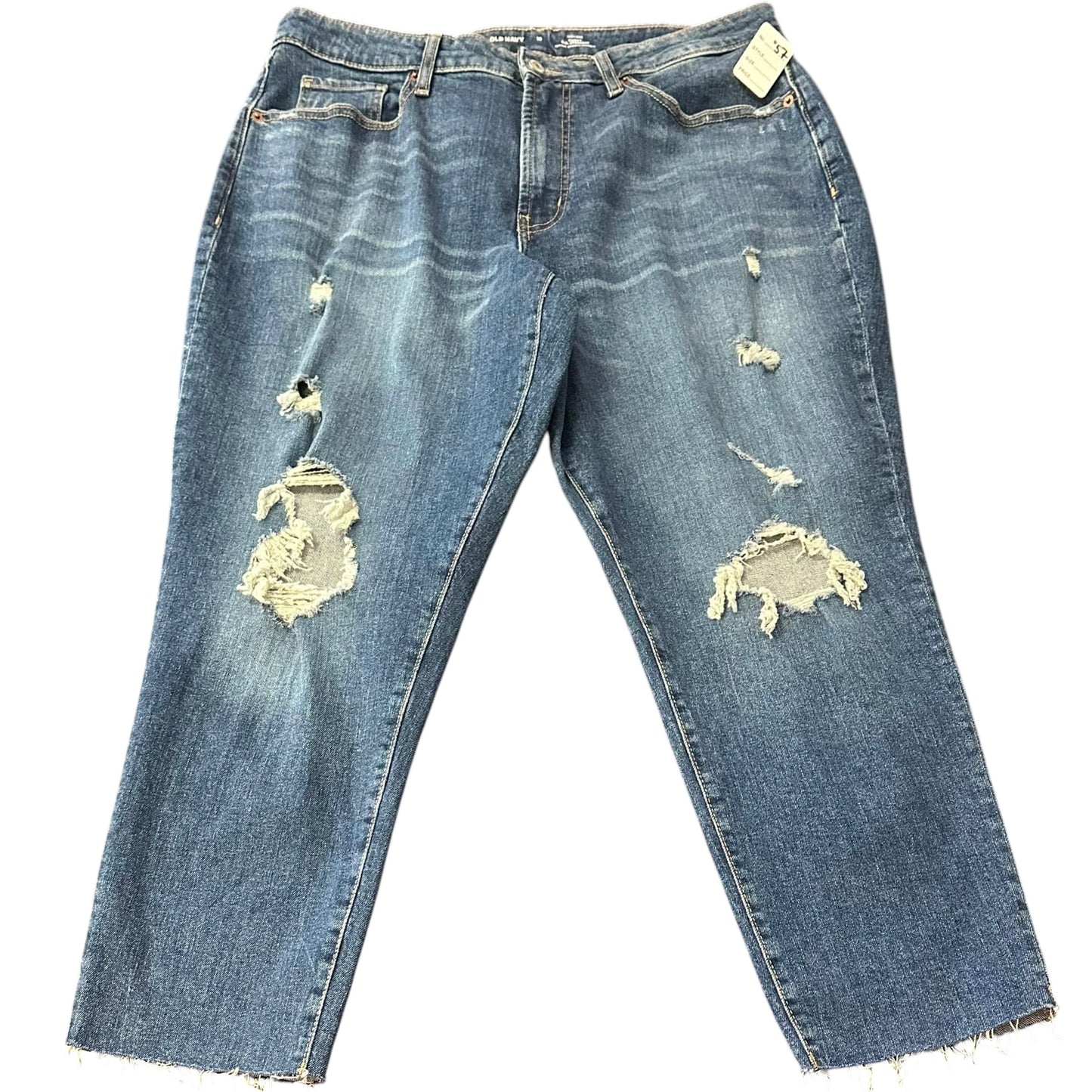 OLD NAVY HIGH RISE CURVY OG STRAIGHT BLUE JEANS 57 SZ 16