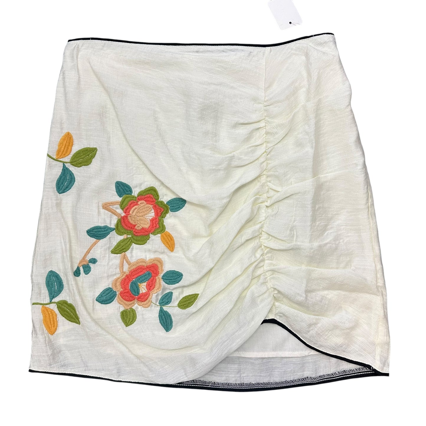 PROMESA BEIGE FLORAL EMBROIDERED SKIRT NWT 122 MEDIUM
