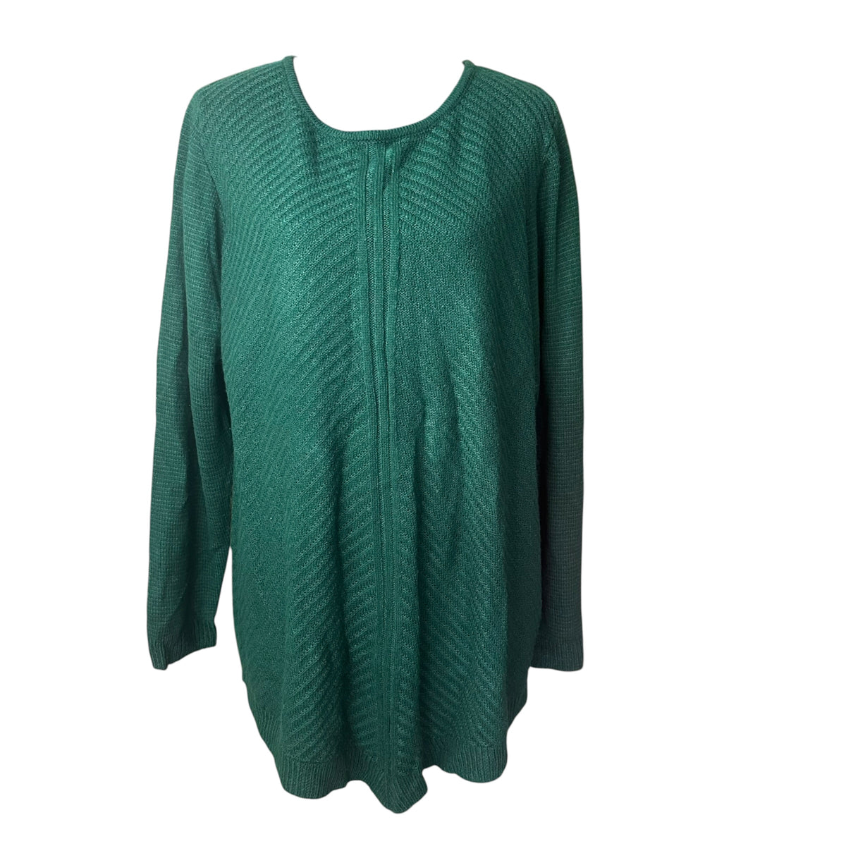 ALYX EMERALD GREEN TEXTURED KNIT TUNIC SWEATER 100 1X