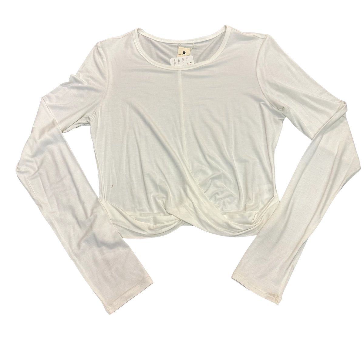 SPIRITUAL GANGSTER BEIGE LONG SLEEVE KNOTTED FRONT TOP NWT MEDIUM