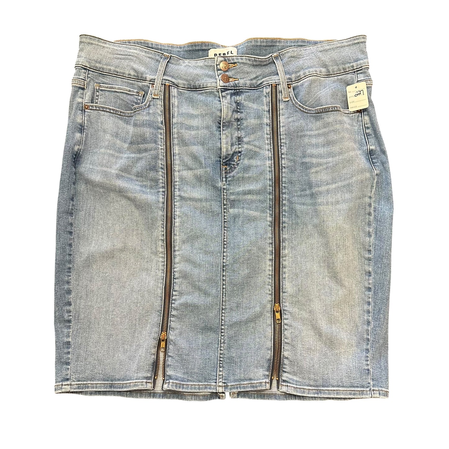 REBEL BY REBEL WILSON DENIM SKIRT ZIPPERS 227 SZ 20