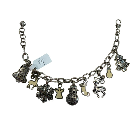 BRIGHTON SILVER BEIGE CHARM BRACELET CHAINLINK