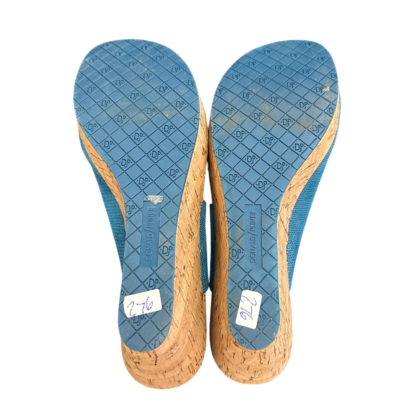 DONALD PLINER GYER BLUE CORK PLATFORM SANDALS 276 SZ 10