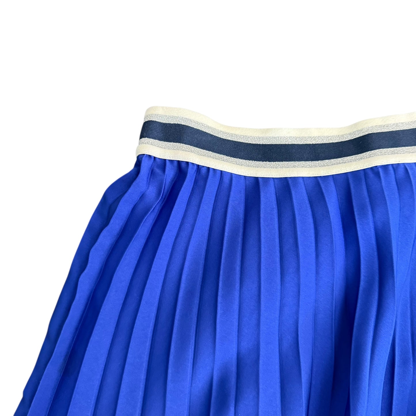 LAUREL BLUE PLEATED MINI SATIN SKIRT 255 SZ 8