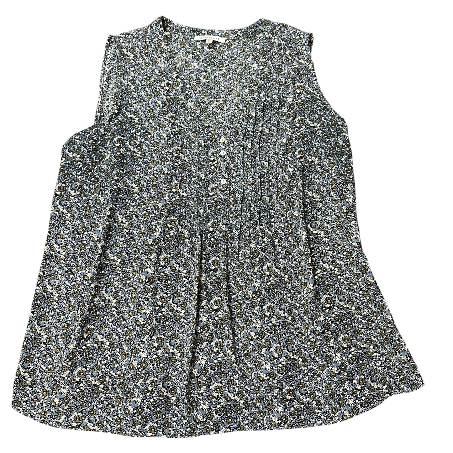 ROSE & OLIVE FLORAL SLEEVELESS BLOUSE 100 2X