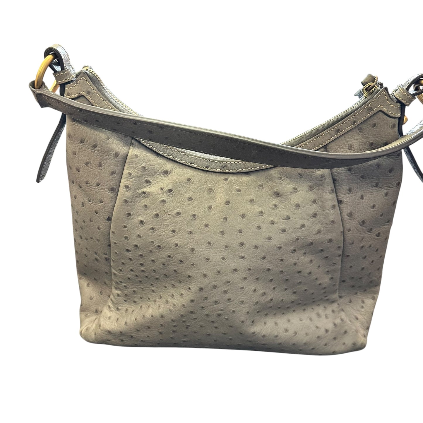 DOONEY & BOURKE GRAY EMBOSSED OSTRICH GRAY HANDBAG 122 OS
