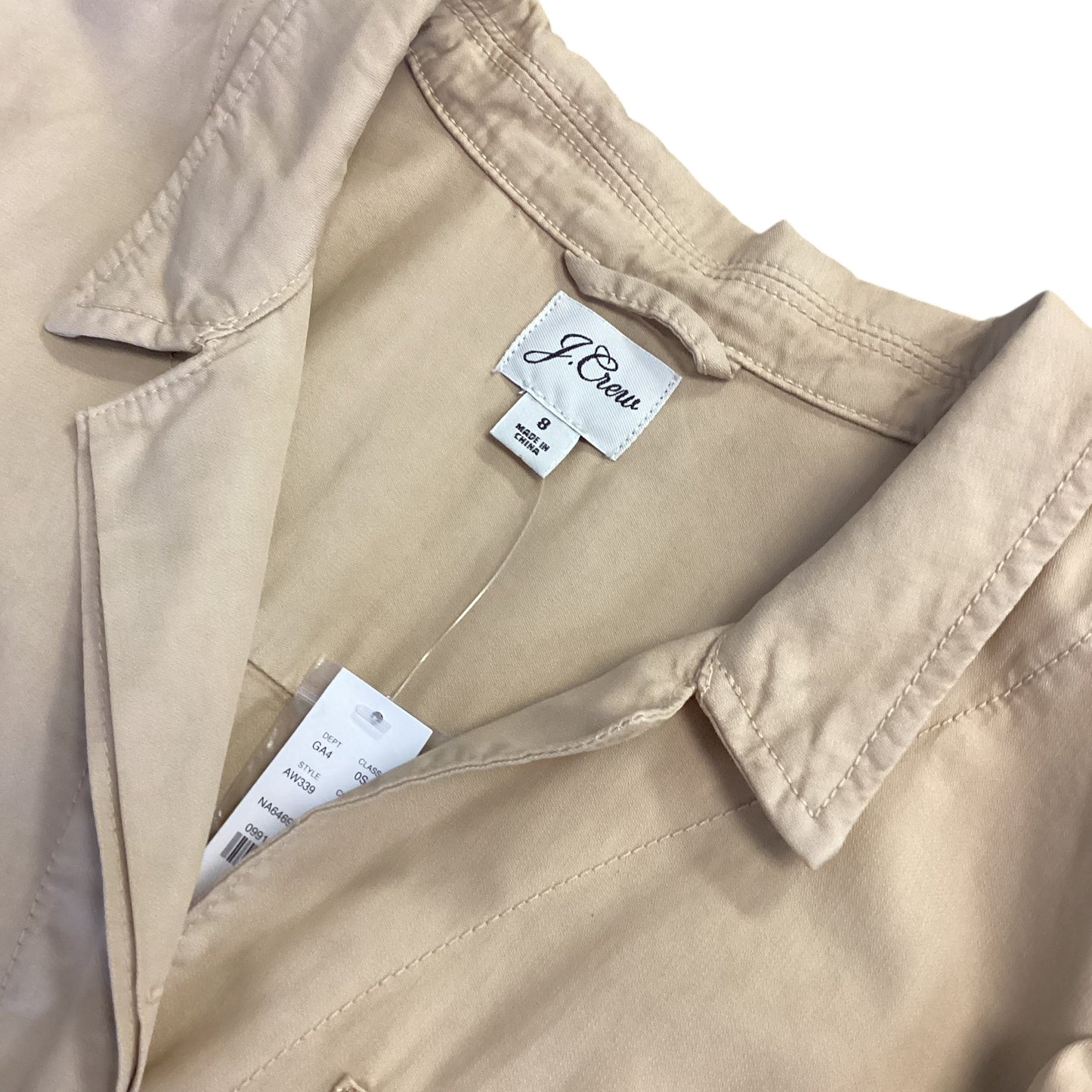 J CREW TAN CHINO UTILITY COVERALLS JUMPSUIT NWT 249 SZ 8