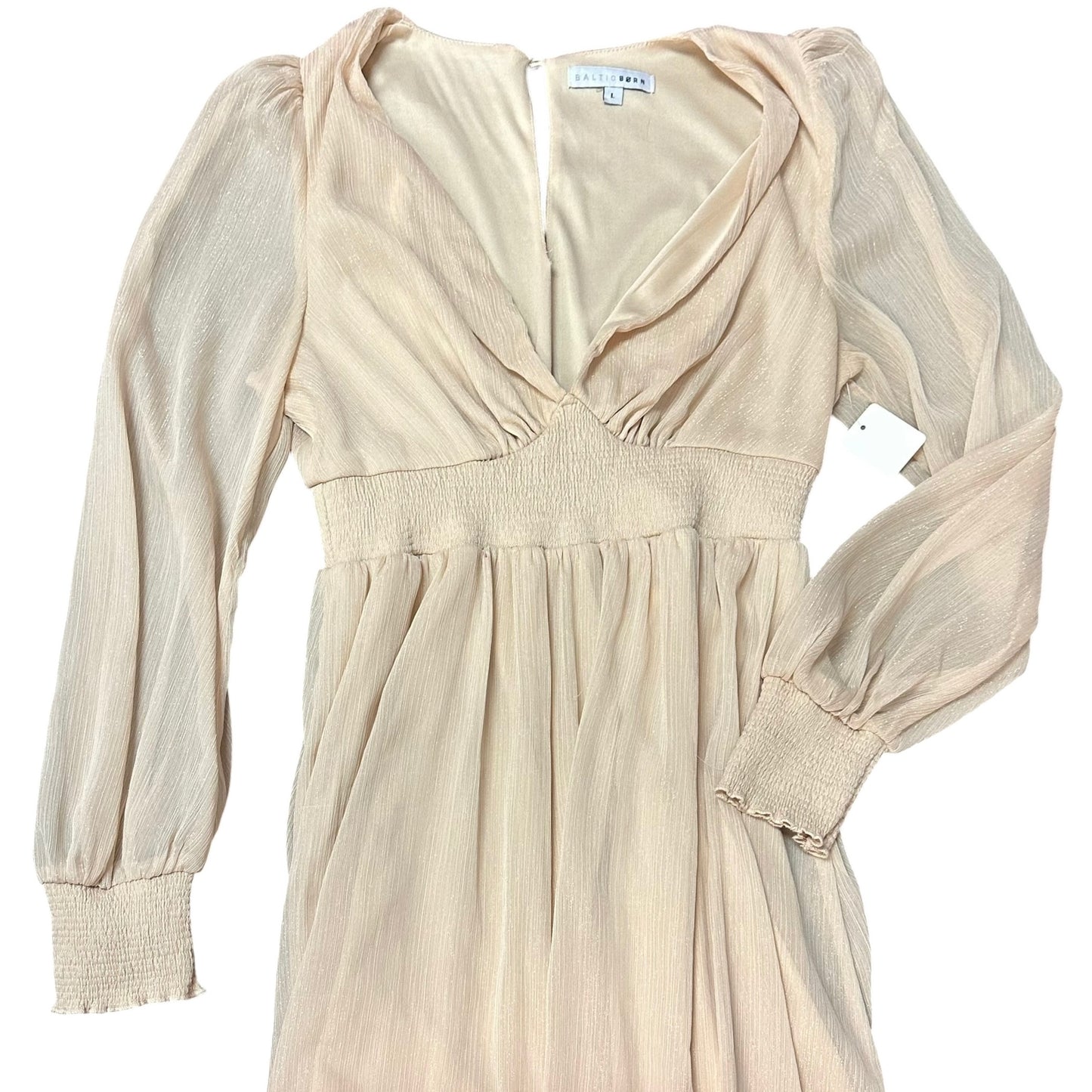 BALTIC BORN CHAMPAGNE METALLIC MAXI DRESS 265 LARGE *FLAW