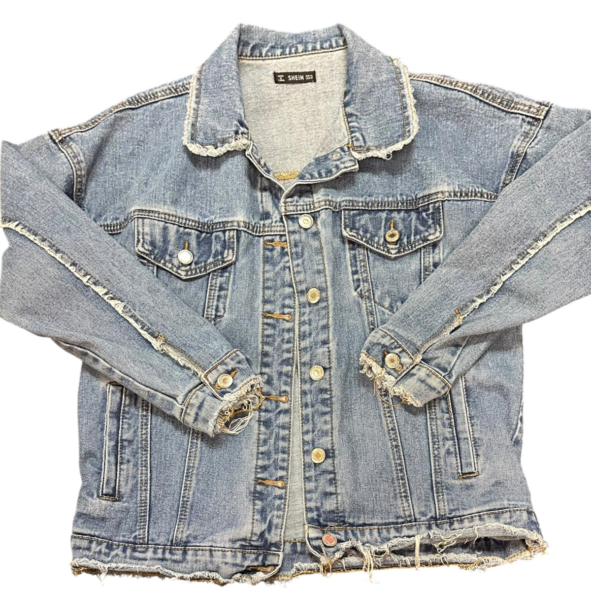 SHEIN DENIM BLUE JEAN JACKET OVERSIZED 100 XS