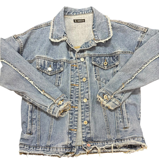 SHEIN DENIM BLUE JEAN JACKET OVERSIZED 100 XS
