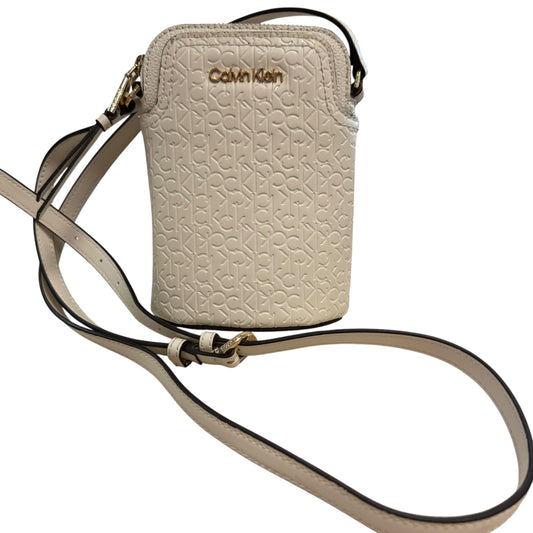CALVIN KLEIN WHITE CROSSBODY FAUX LEATHER