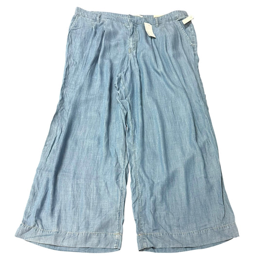 LANE BRYANT BLUE CHAMBRAY WIDE LEG PANTS NWT 270 SZ 16