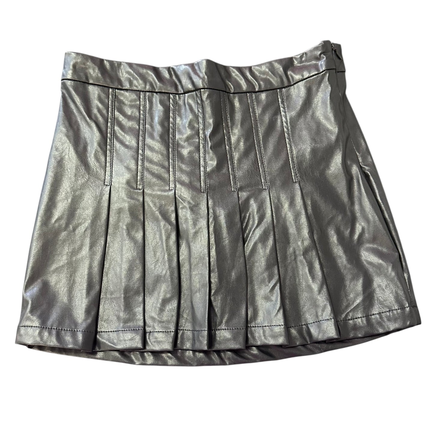 INDIGO RISING FRANCESCAS BLACK FAUX LEATHER SKIRT NWT 143 MEDIUM