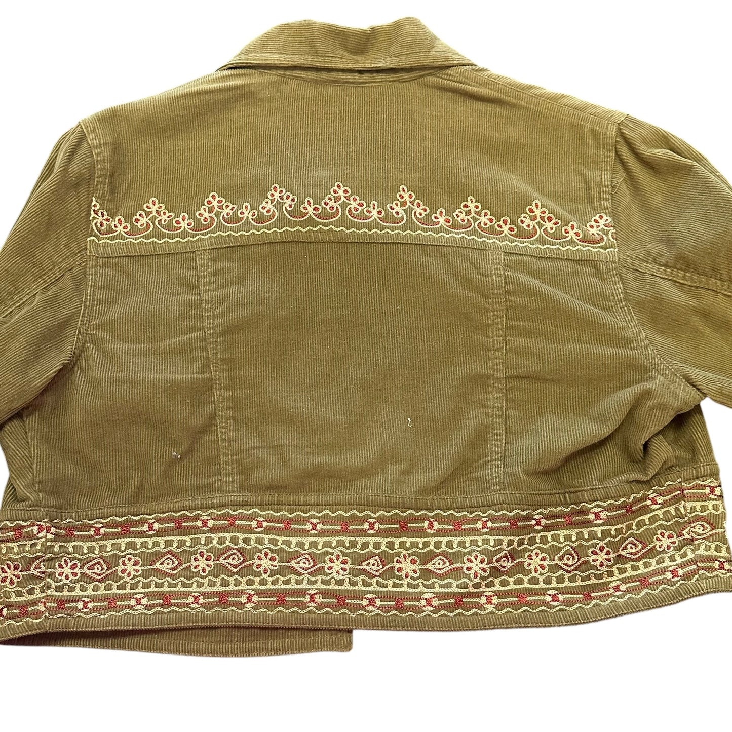 GORDON JAMES GREEN CORDUROY JACKET EMBROIDERED Y2K 100 MEDIUM