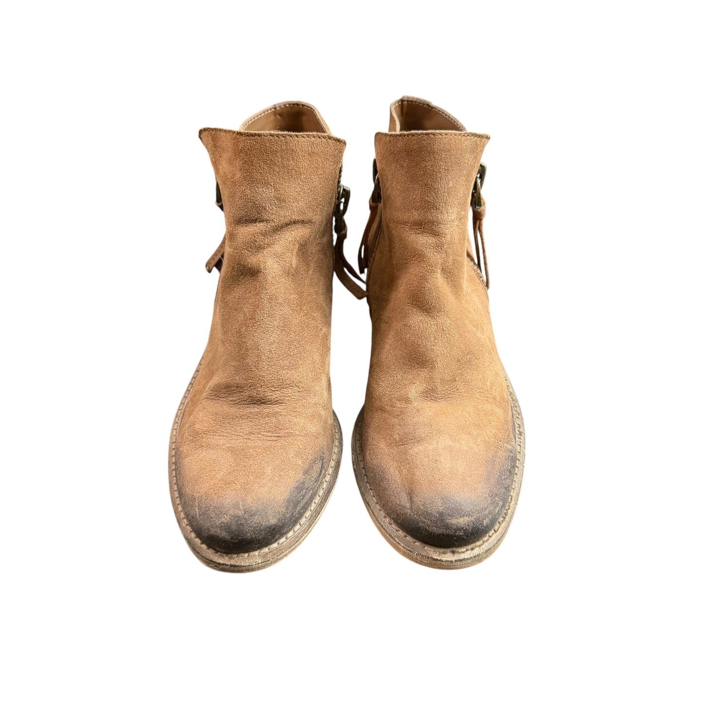 GB GIANNI BINI BROWN ANKLE BOOTIES 249 SZ 7.5