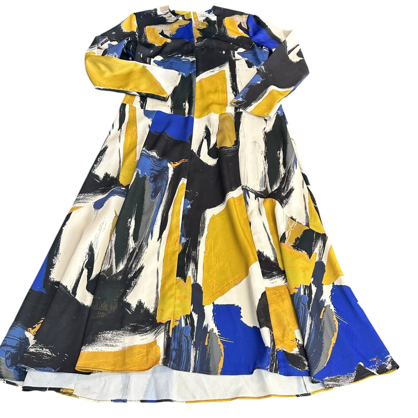 ZARA ABSTRACT FULL LENTH DRESS SATIN 256 MEDIUM