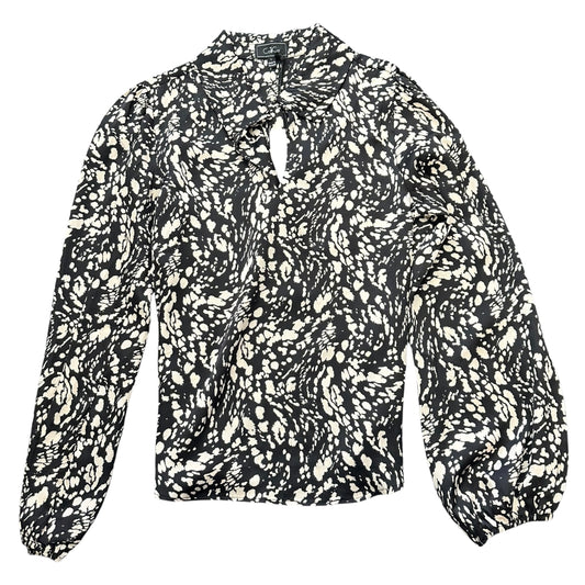 COLILCO BLACK BEIGE ANIMAL PRINT BLOUSE NWT 218 LARGE