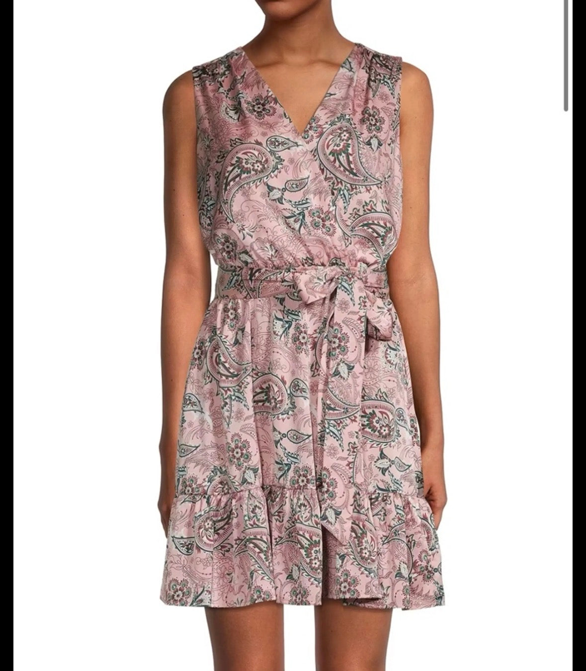 SAM EDLEMAN WRAP DRESS ROSE FLORAL BELTED NWTO 158 SZ 4