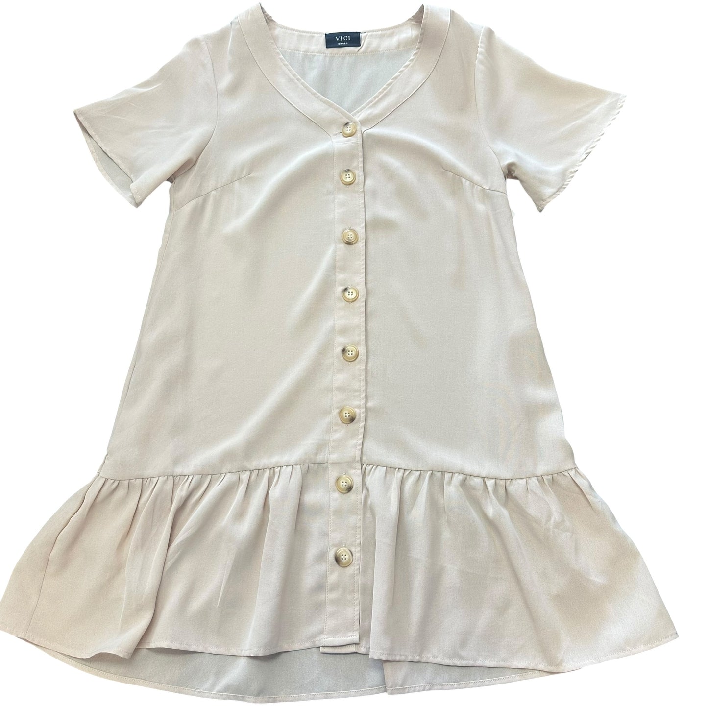 VICI TAN DROP HEM DRESS 26 SMALL
