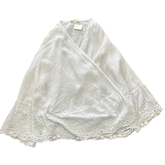 TERZO MILLENNIO WHITE WRAP BLOUSE 8 LARGE