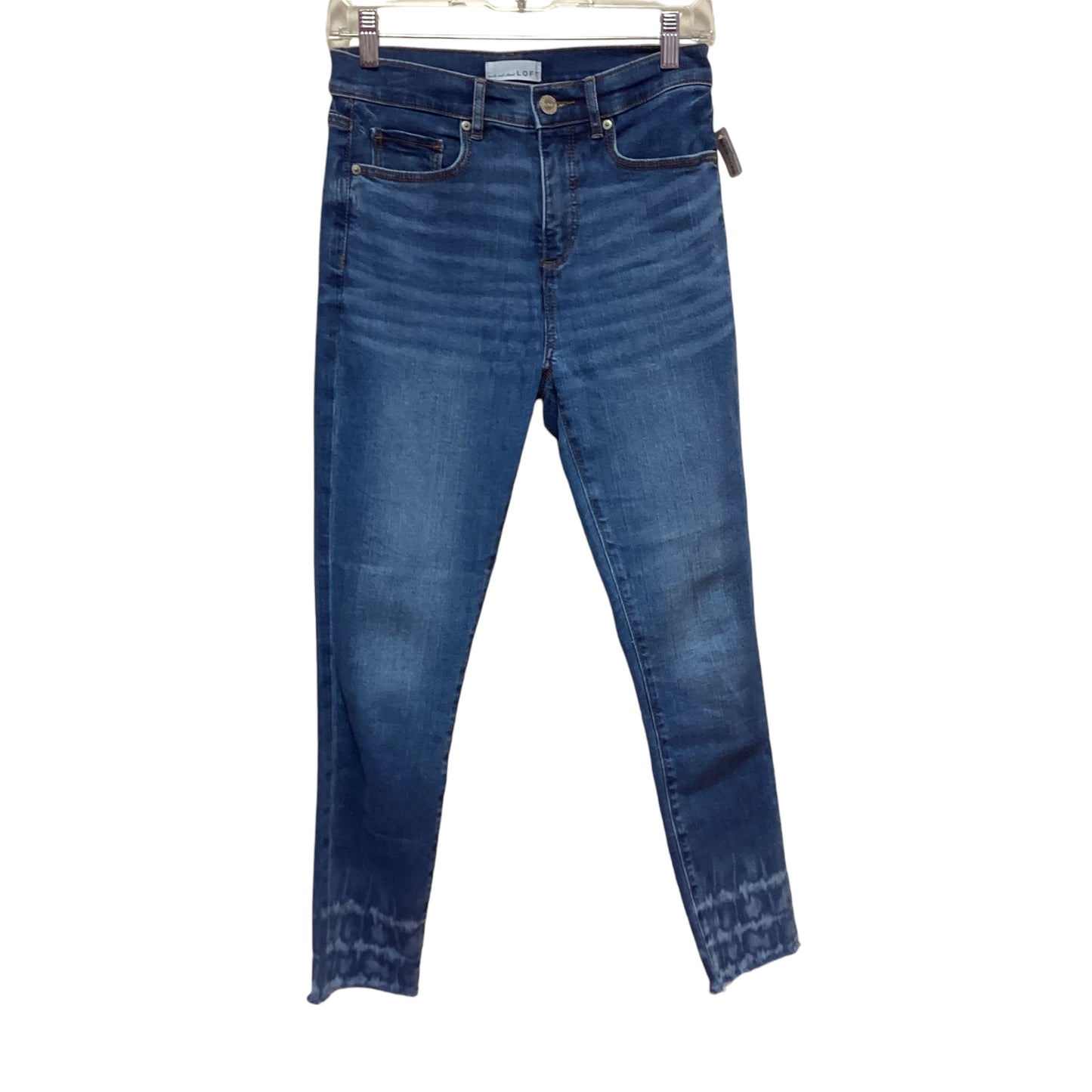 LOFT SKINNY CROP BLUE JEANS RAW HEM - SZ 2 - 190