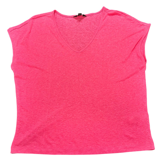 BANANA REPUBLIC PINK LINEN BLEND BLOUSE 254 LARGE