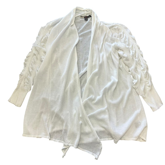 FEVER WHITE OPEN CARDIGAN RUCHED SLEEVES 249 LARGE
