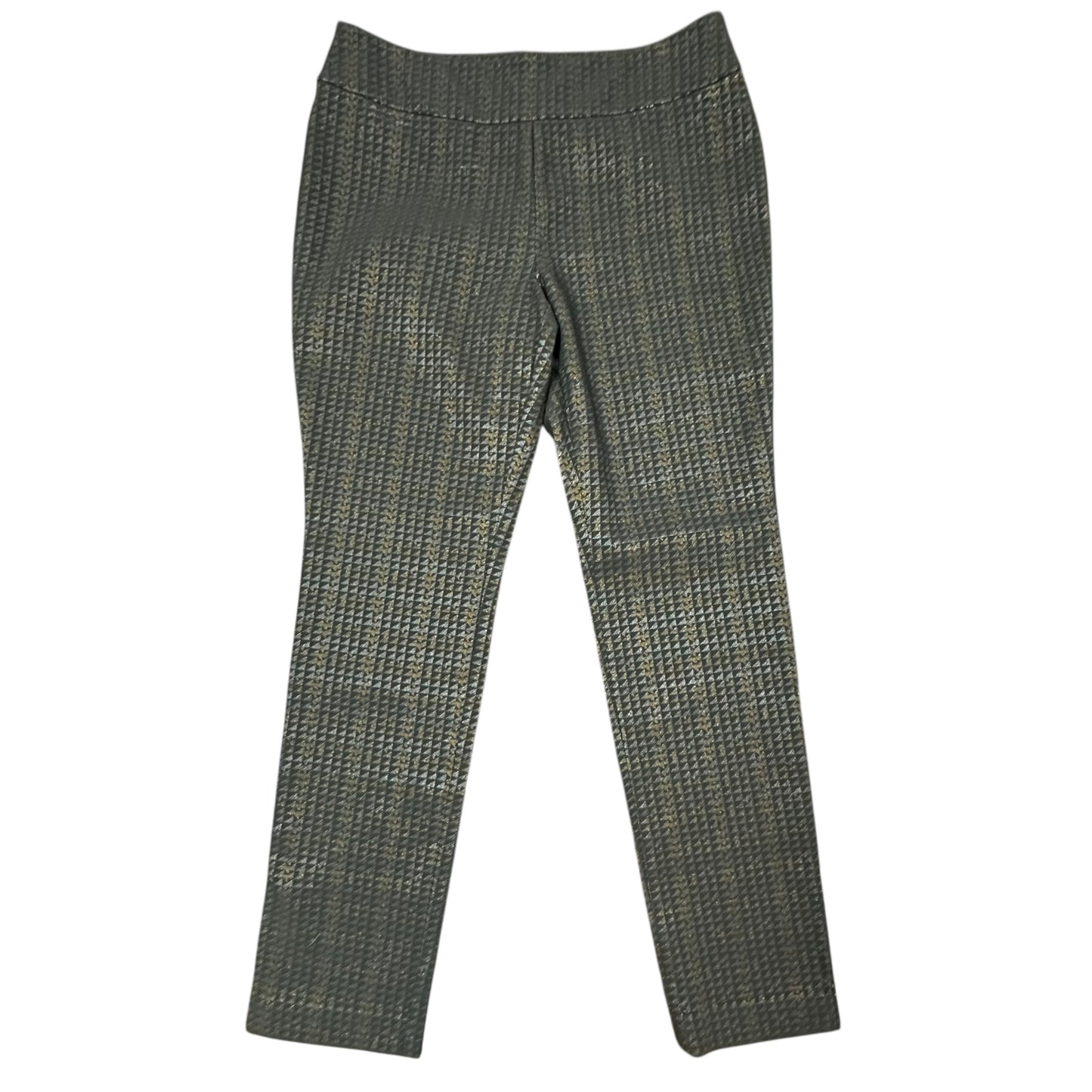 NIC & ZOE BLACK GOLD SILVER PULL ON TROUSERS 100 SZ 12