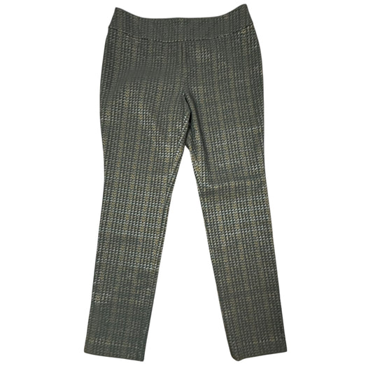 NIC & ZOE BLACK GOLD SILVER PULL ON TROUSERS 100 SZ 12