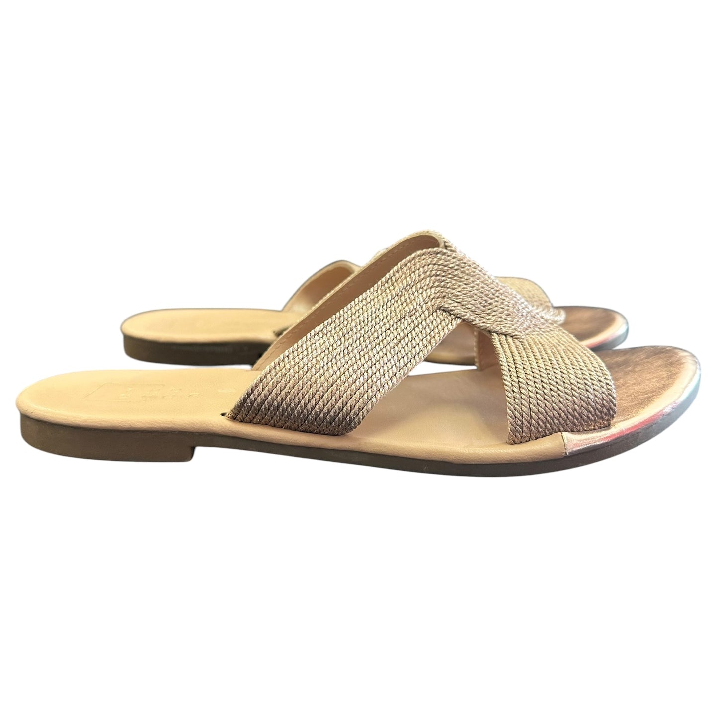 SHU SHOP BRONZE FLAT SANDALS 244 SZ 10