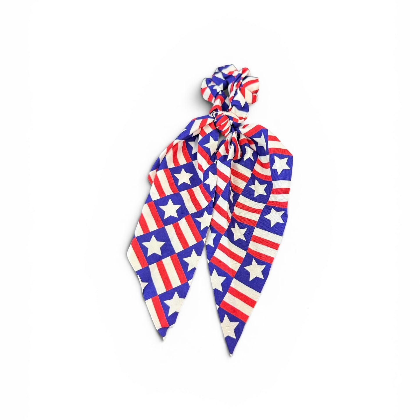 RED WHITE BLUE 4th of JULY BOW SCRUNCHIE NEW