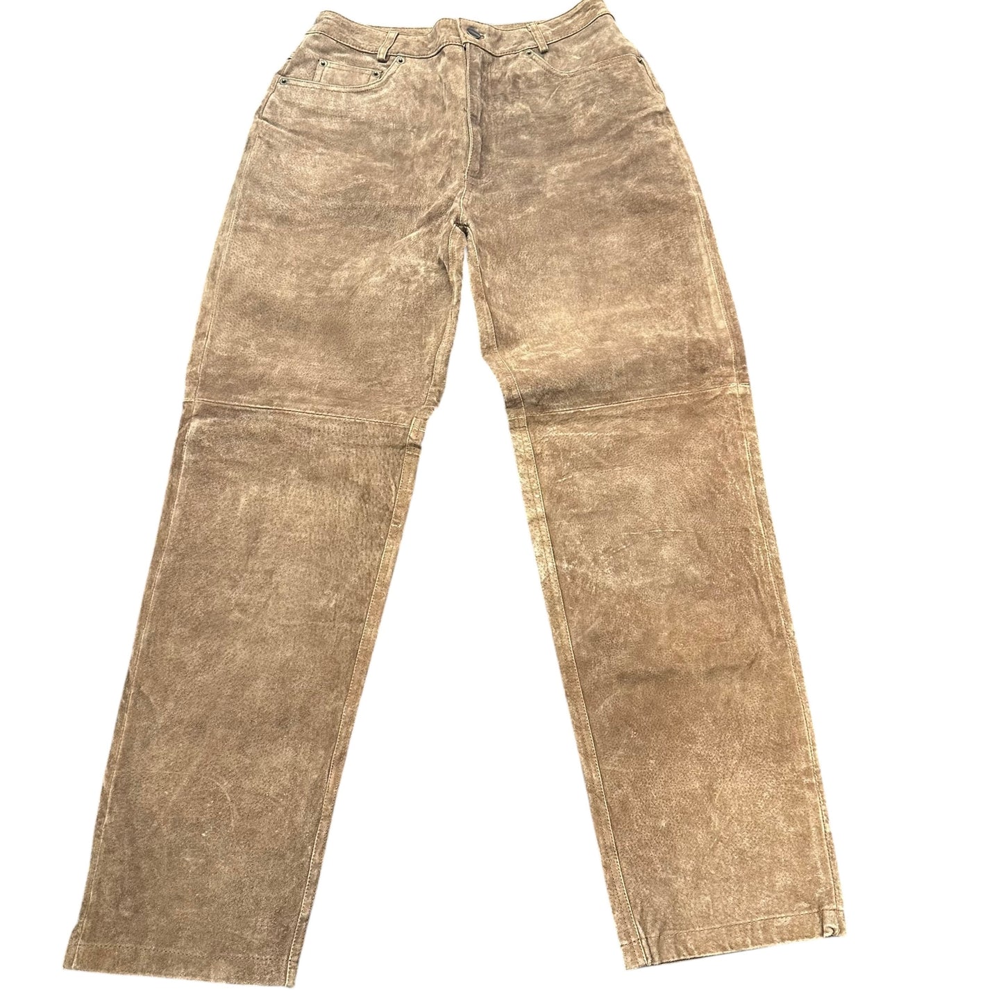 BAGATELLE BROWN SUEDE HIGH RISE BARREL PANTS VINTAGE 100 SZ 4/6