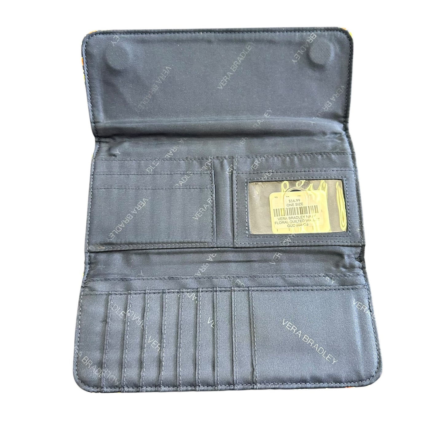 VERA BRADLEY NAVY FLORAL QUILTED WALLET GUC 258 OS