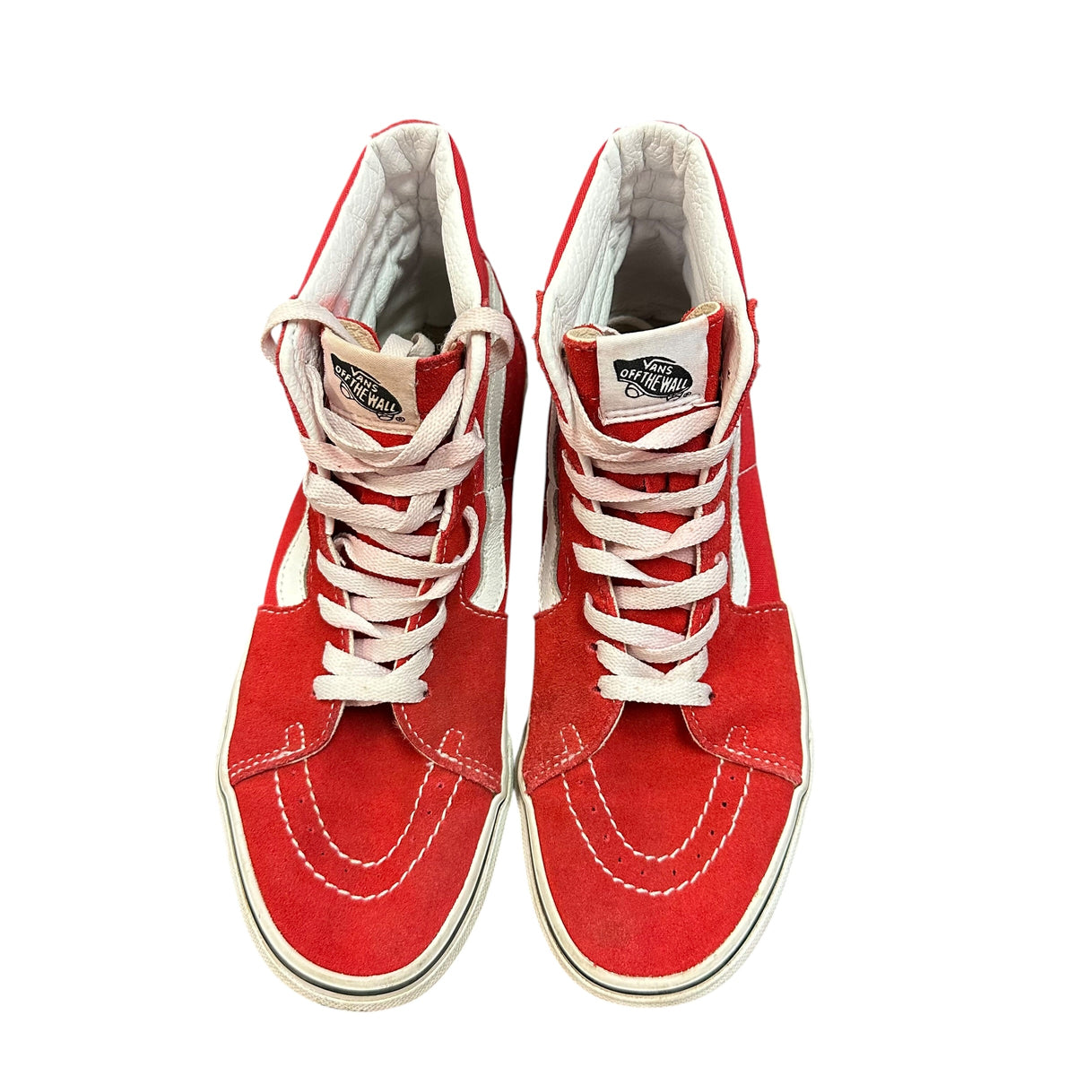 VANS RED HIGH TOP SNEAKERS 100 SZ 9.0