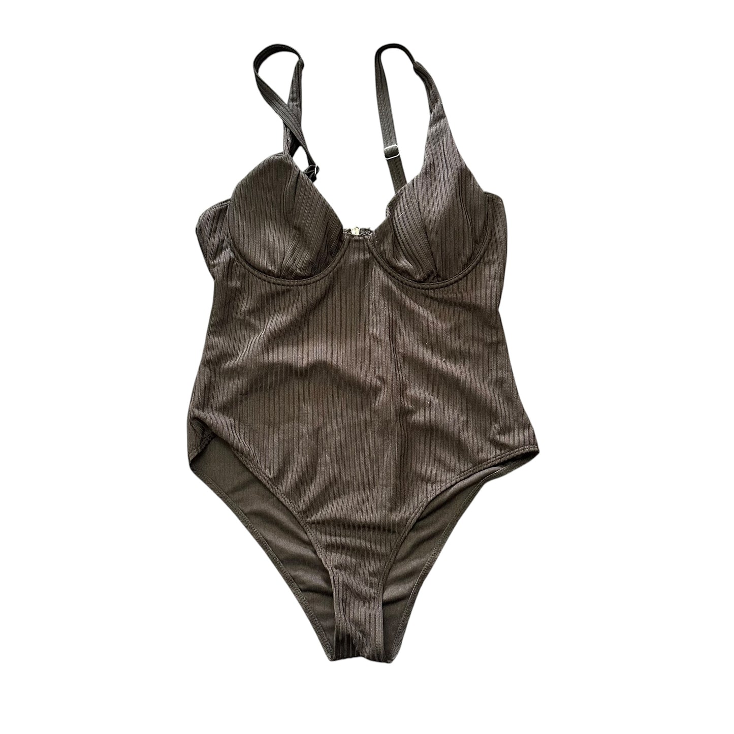 BLACK RIBBED ONE PC SWIMSUIT 239 XL