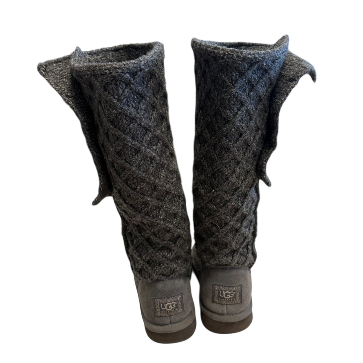 UGG AUSTRALIA CLASSIC CARDY KNIT BOOTS GRAY 251 SZ 8