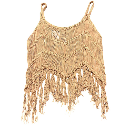 BOHO FRINGE MACRAMÉ CROCHET TANK TOP 282 L/XL