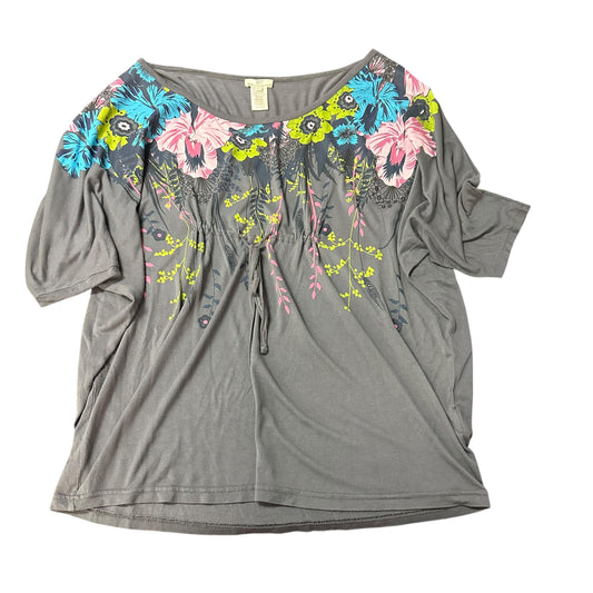 DEPT GRAY FLORAL BLOUSE 279 M/L *SPOT