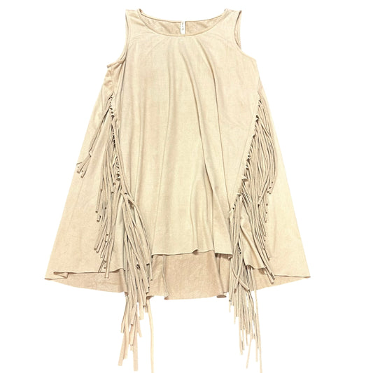 LOVE IN FAUX SUEDE FRINGE DRESS 100 LARGE