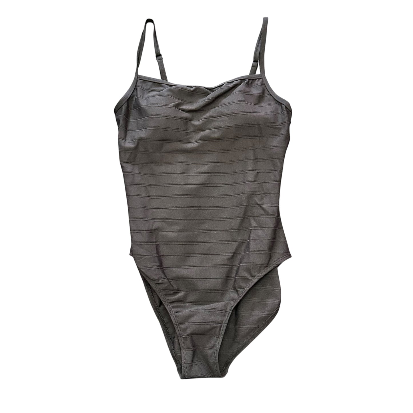 BLACK RIBBED ONE PC SWIMSUIT 100 SZ 8